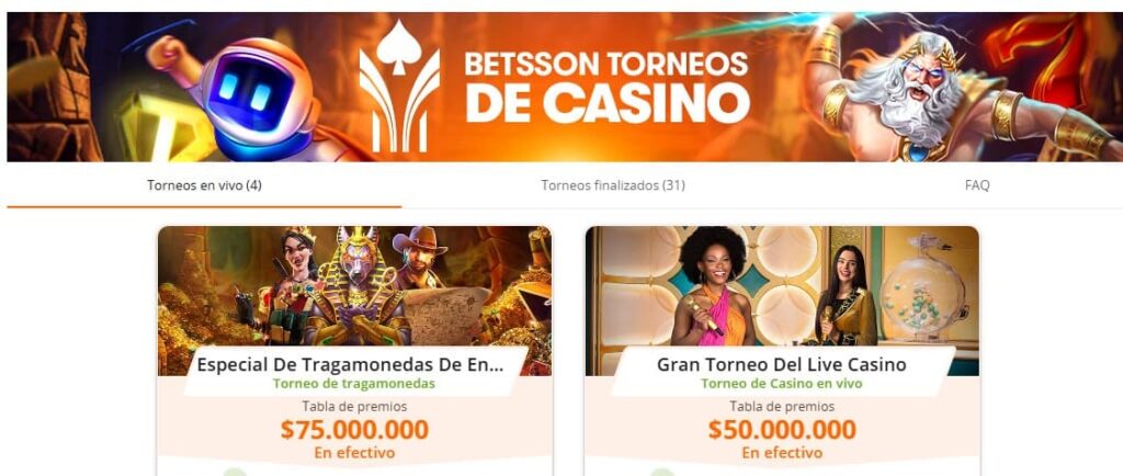 Torneos en Betsson casino online