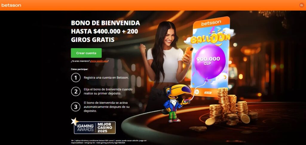 Bono de bienvenida para casino